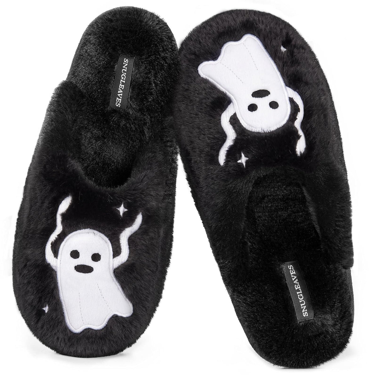 Snug Leaves Women's Fuzzy Scuff Slippers Memory Foam Non-slip House Shoes