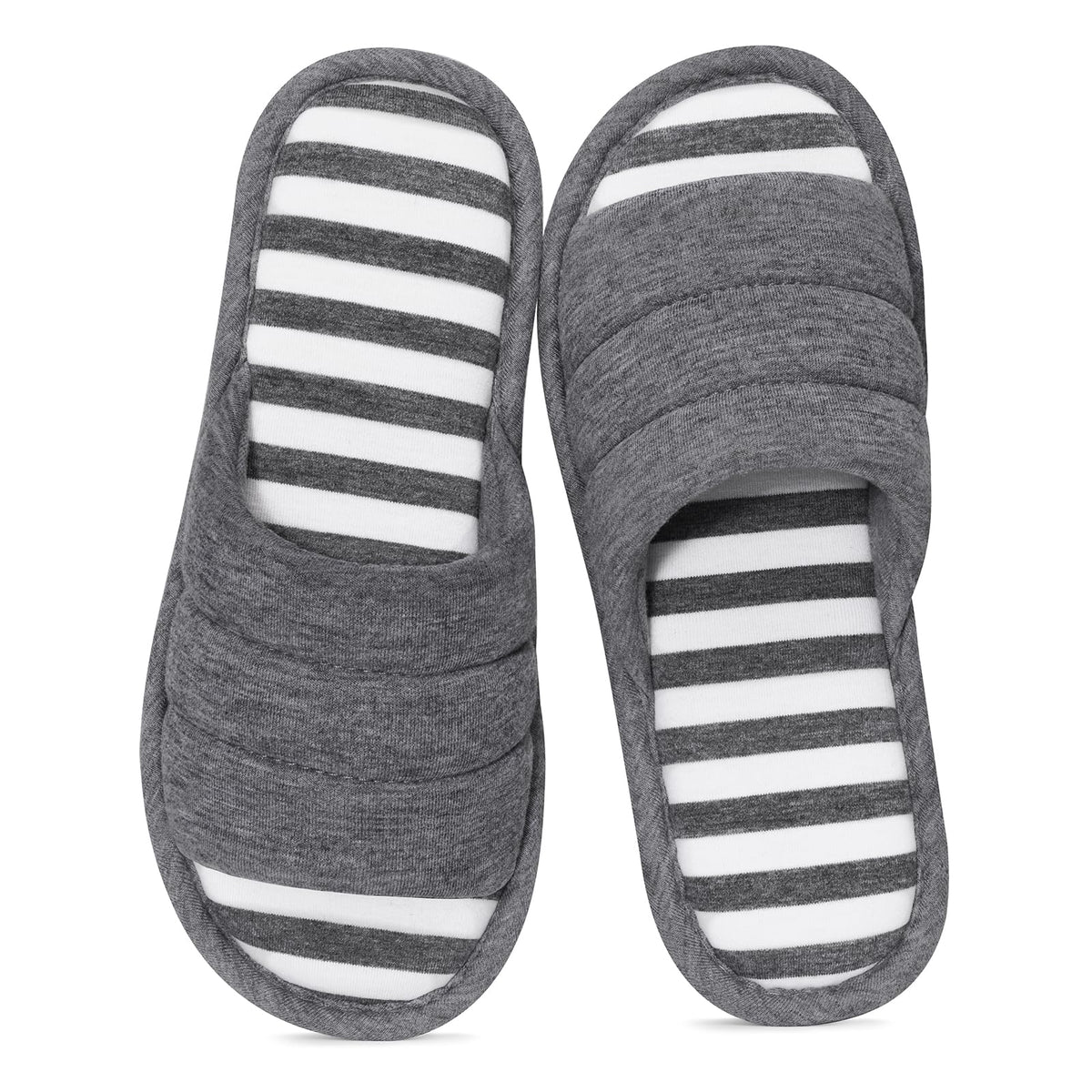 shevalues Open Toe House Slippers for Women Men Memory Foam Bedroom Shoes