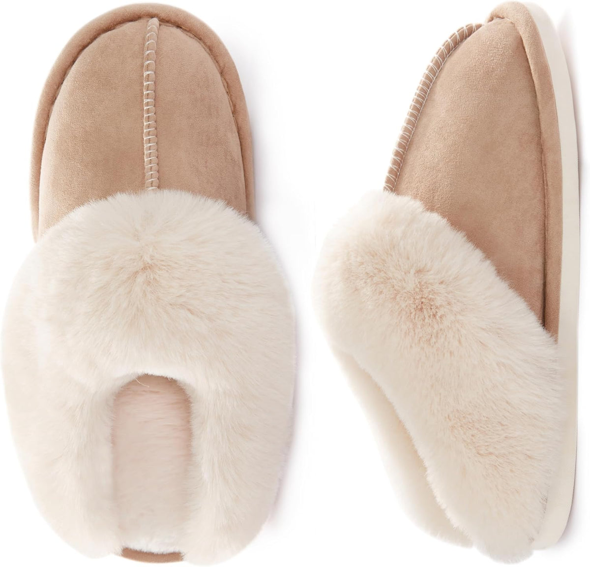 Donpapa Womens Fuzzy Slippers Memory Foam Warm Cozy Indoor House Shoes