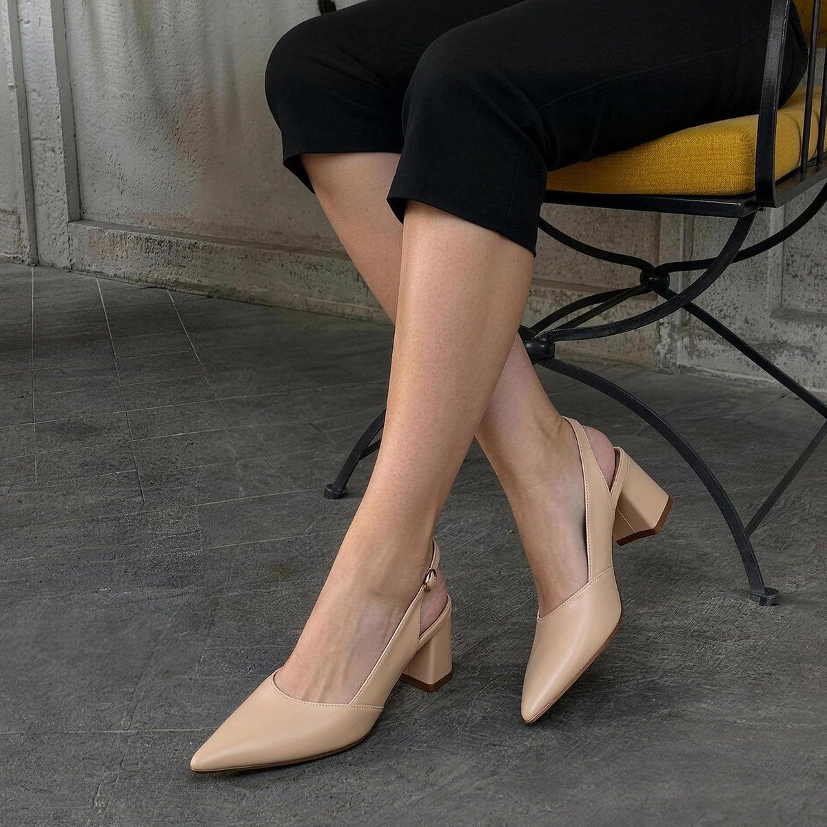 DREAM PAIRS Womens Slingback Chunky Heels Work Shoes