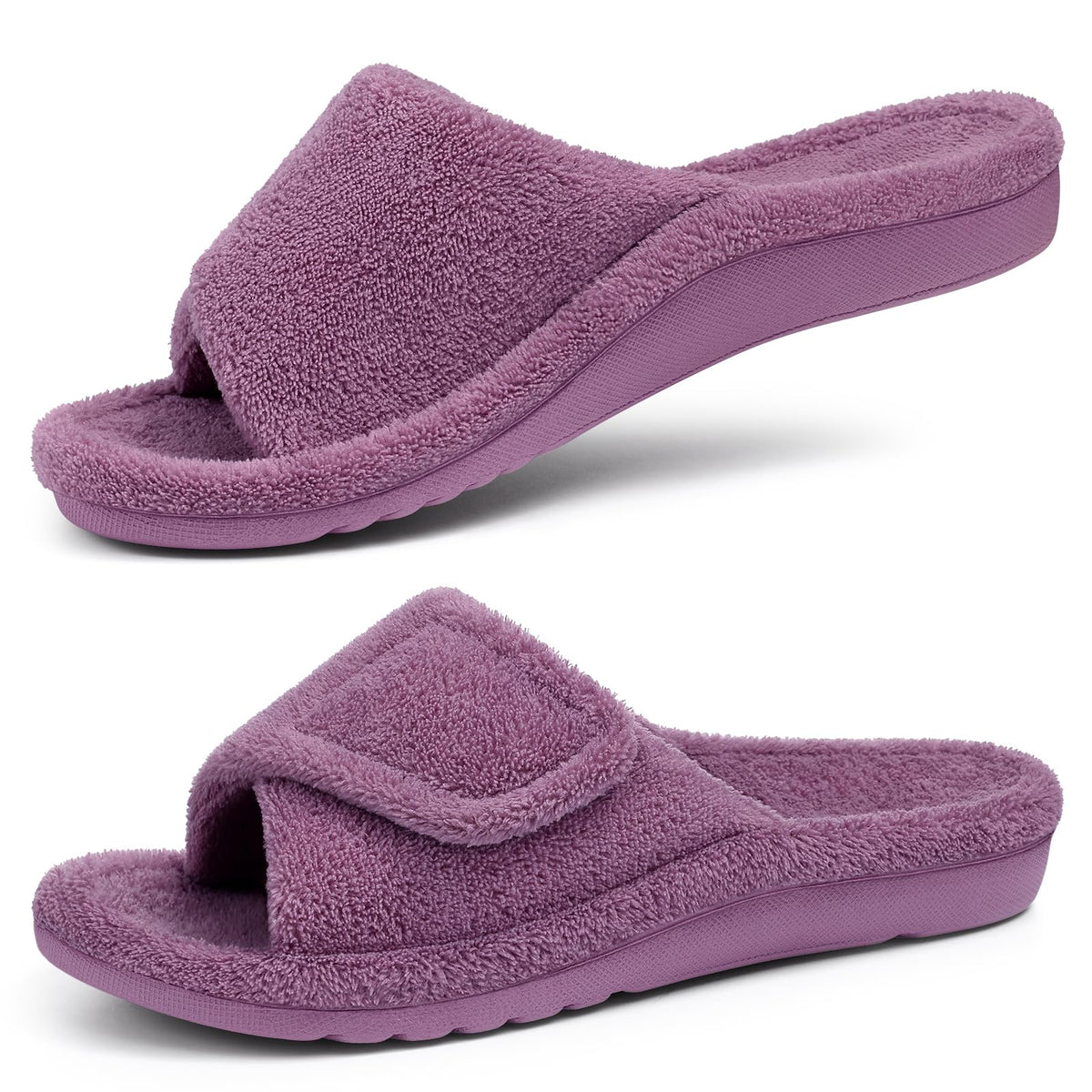 shevalues Orthopedic Slippers for Women with Arch Support Adjustable Open Toe House Shoes for Plantar Fasciitis