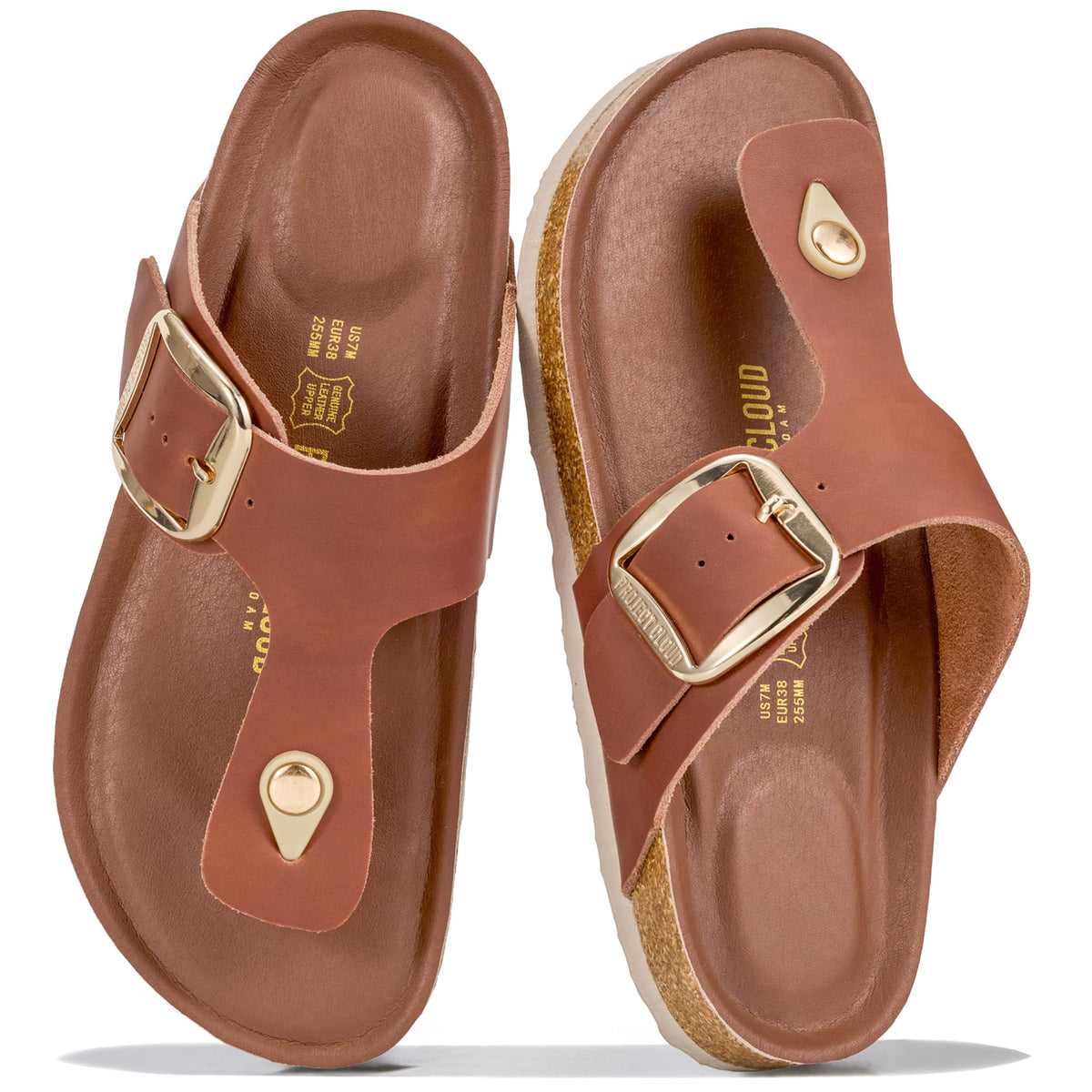 Project Cloud 100% Genuine Leather Thong Sandals & Flip Flops for Women