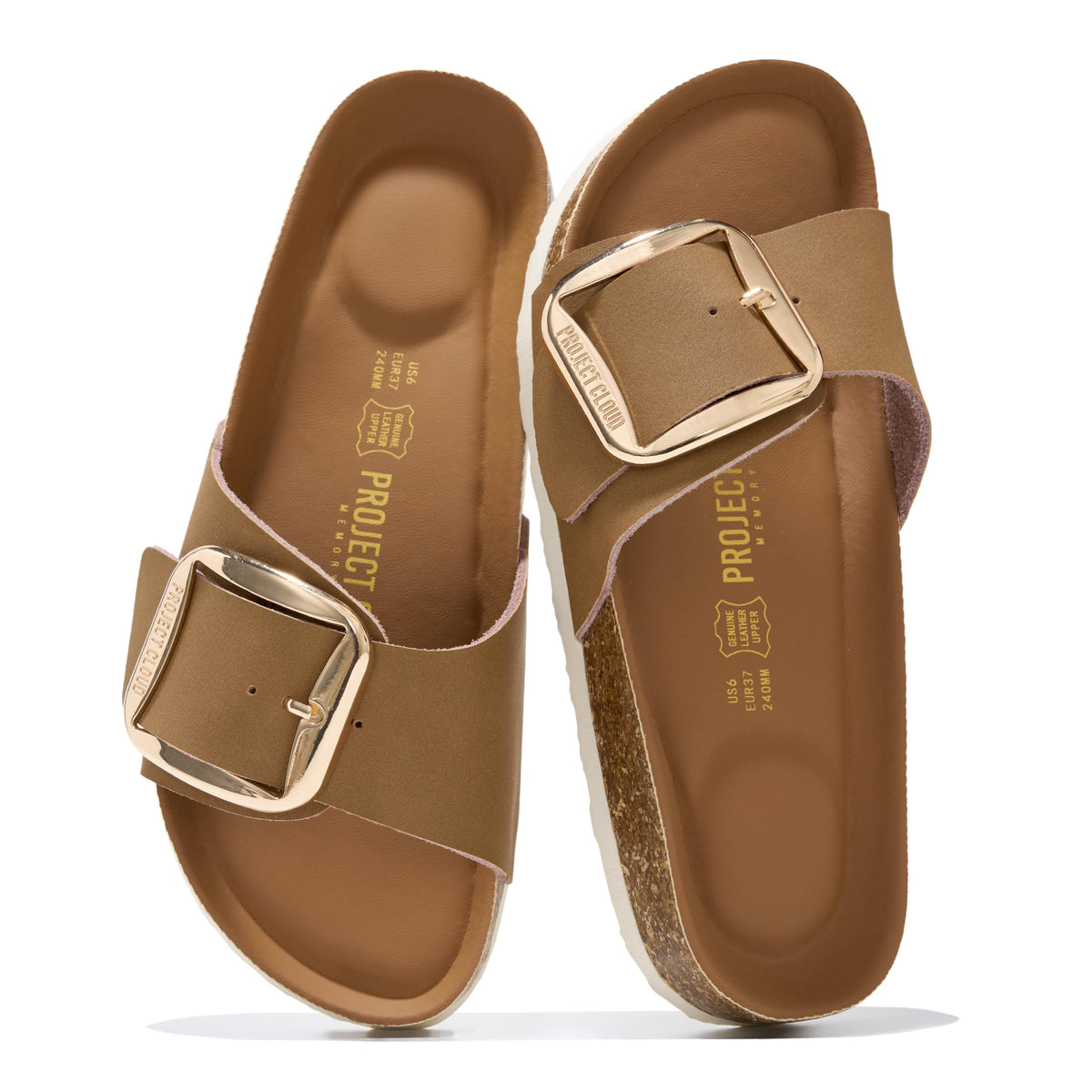 Project Cloud 100% Genuine Leather Sandals Women Comfortable Womens Slides