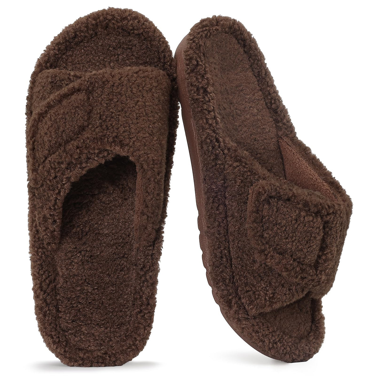 shevalues Orthopedic Slippers for Women with Arch Support Adjustable Open Toe House Shoes for Plantar Fasciitis