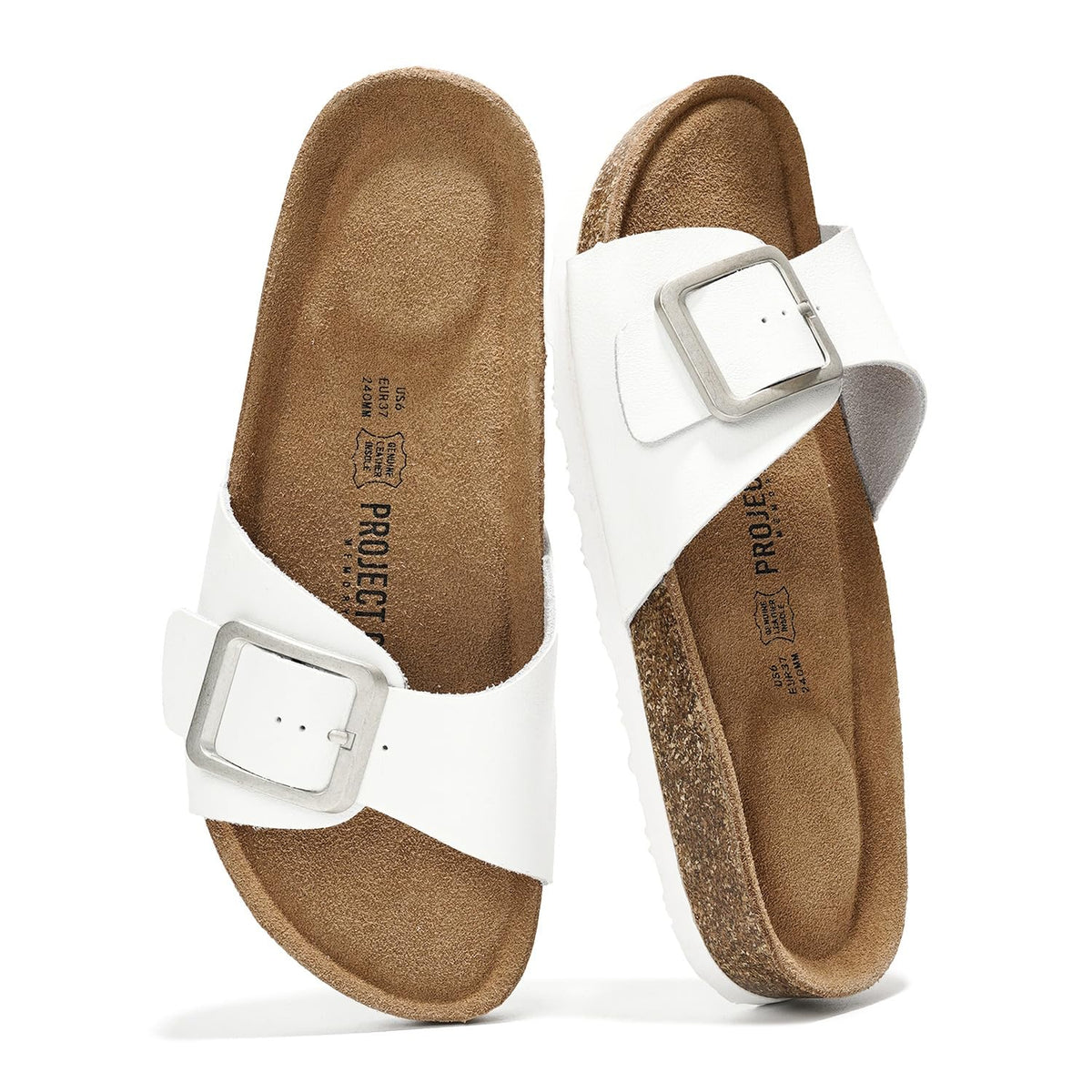 Project Cloud 100% Genuine Leather Sandals Women Comfortable Womens Slides
