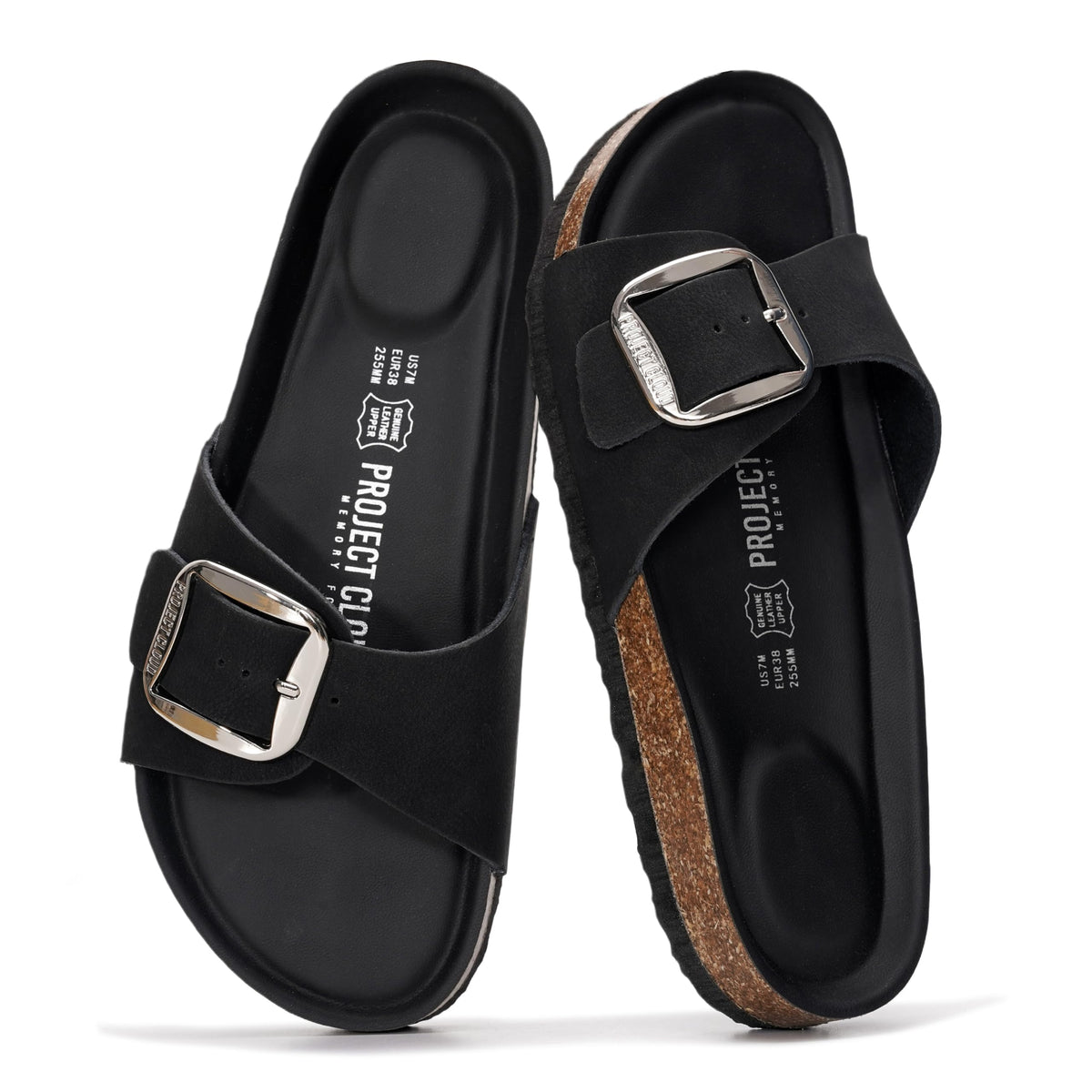 Project Cloud 100% Genuine Leather Sandals Women Comfortable Womens Slides