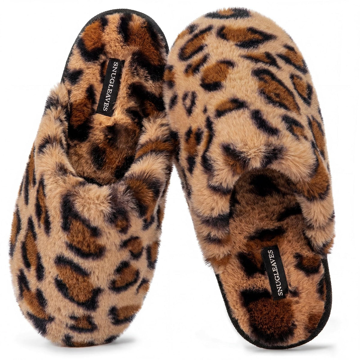 Snug Leaves Women's Fuzzy Scuff Slippers Memory Foam Non-slip House Shoes