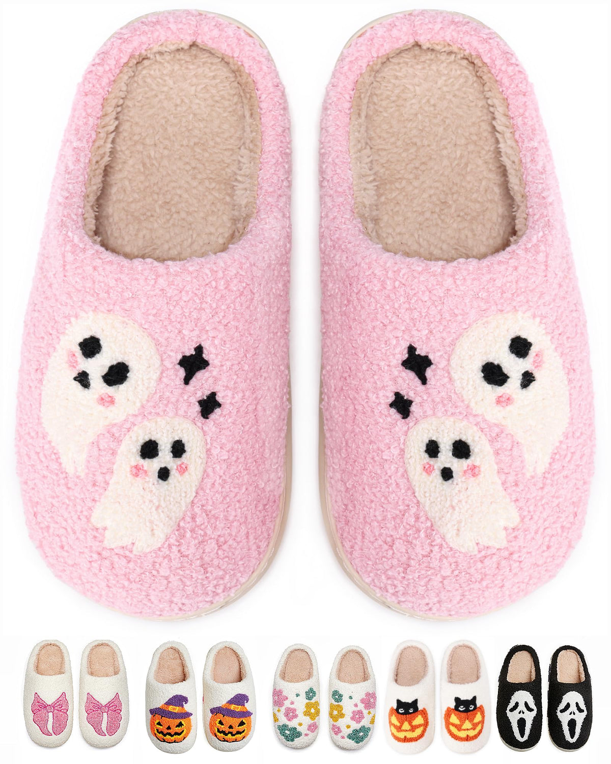Cute House Slippers for Women Men Warm Cozy House Shoes Fuzzy Home Slippers with Memory Foam Indoor and Outdoor