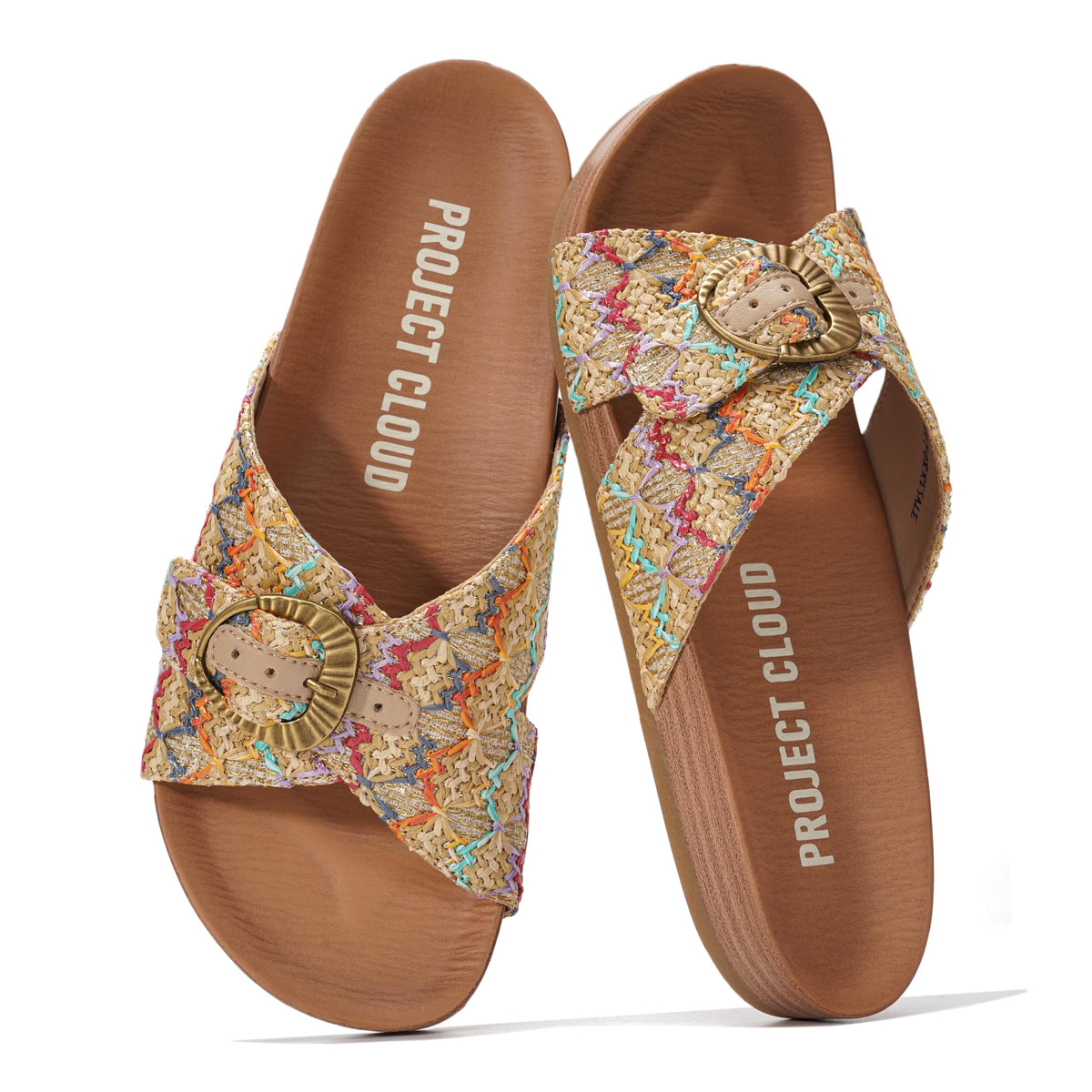 Project Cloud Genuine Suede Adjustable Buckle Slides for Women Footwear