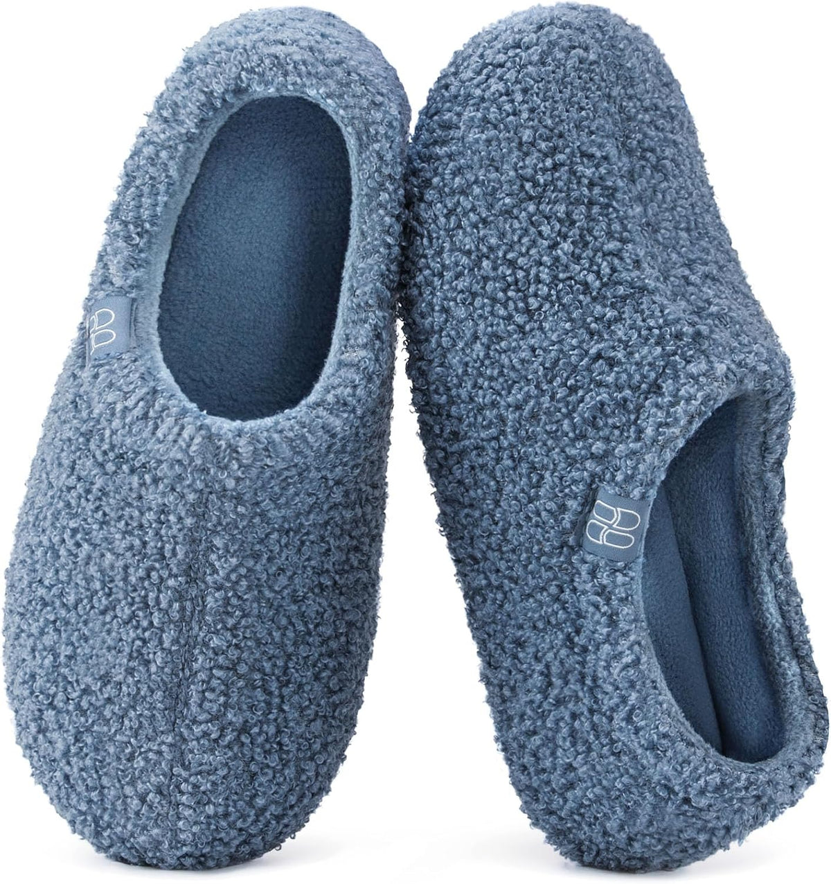 HomeTop Women's Fuzzy Curly Fur Fleece Lining Memory Foam Loafer Slippers