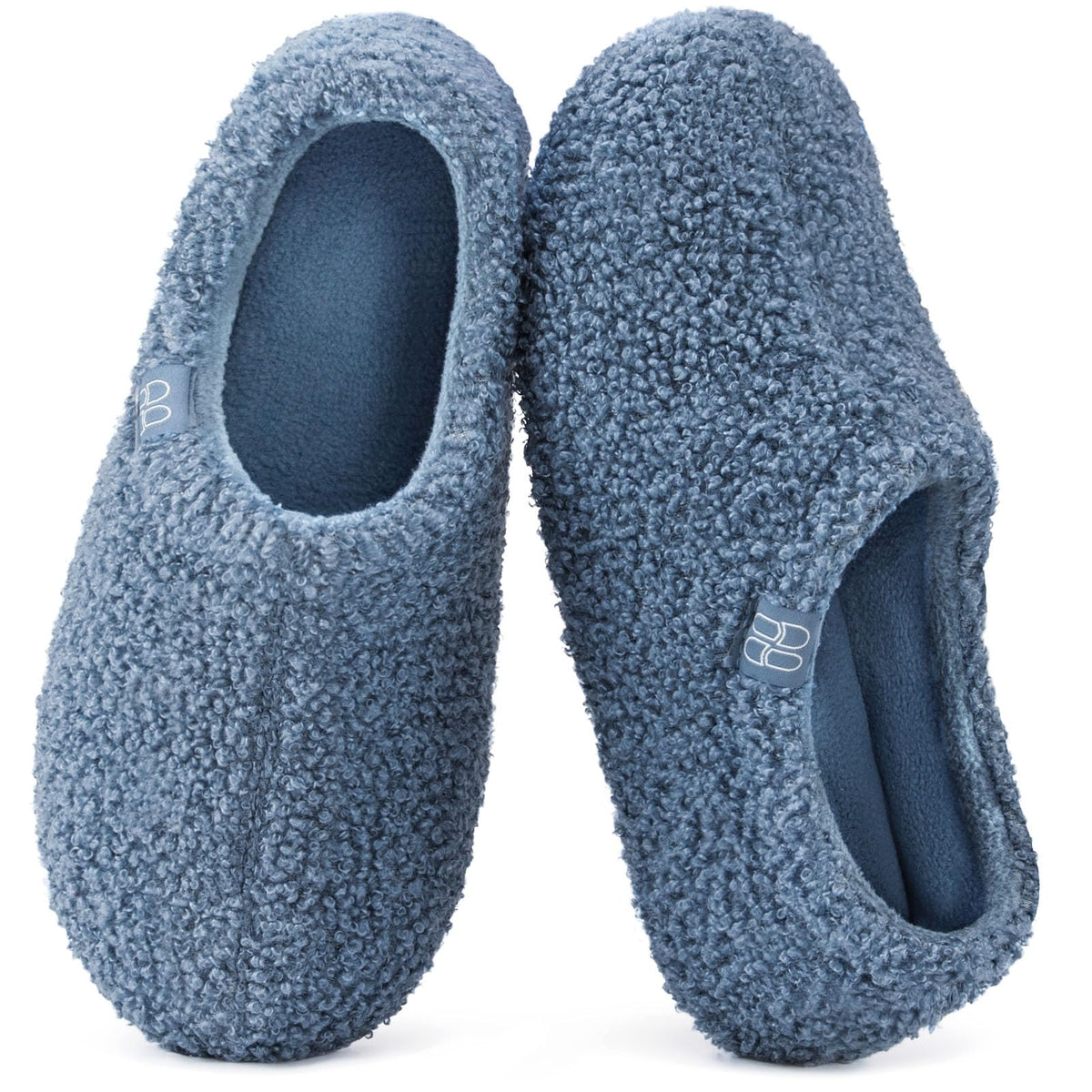 HomeTop Women's Fuzzy Curly Fur Fleece Lining Memory Foam Loafer Slippers