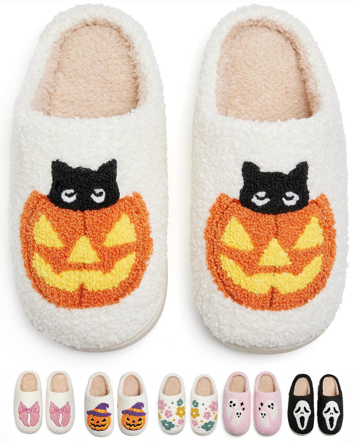 Cute House Slippers for Women Men Warm Cozy House Shoes Fuzzy Home Slippers with Memory Foam Indoor and Outdoor