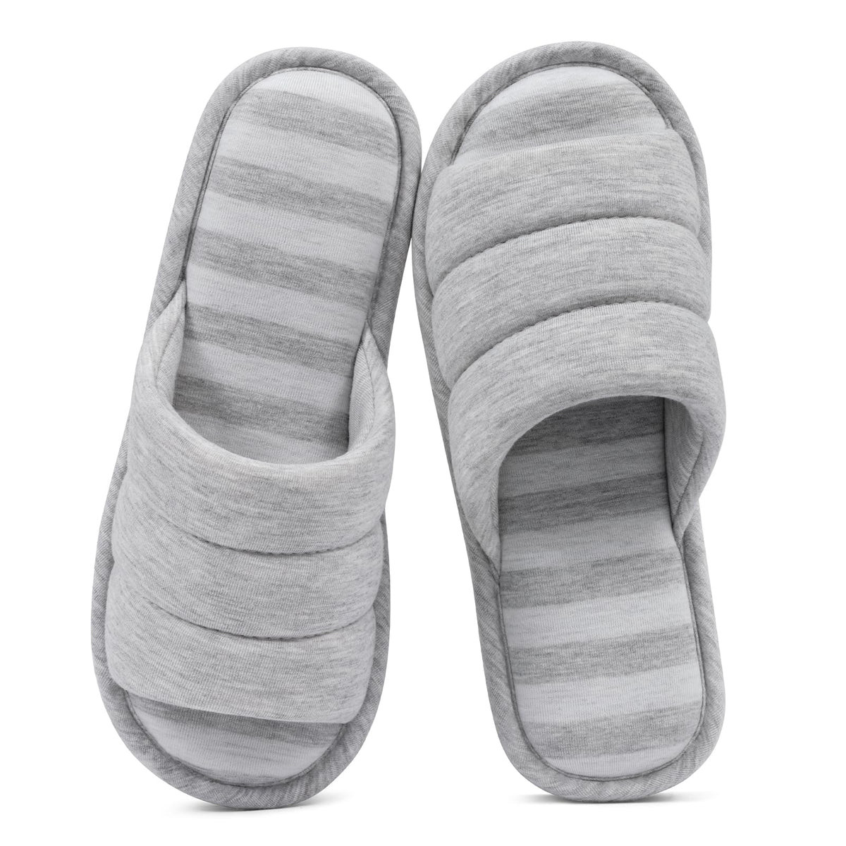 shevalues Open Toe House Slippers for Women Men Memory Foam Bedroom Shoes