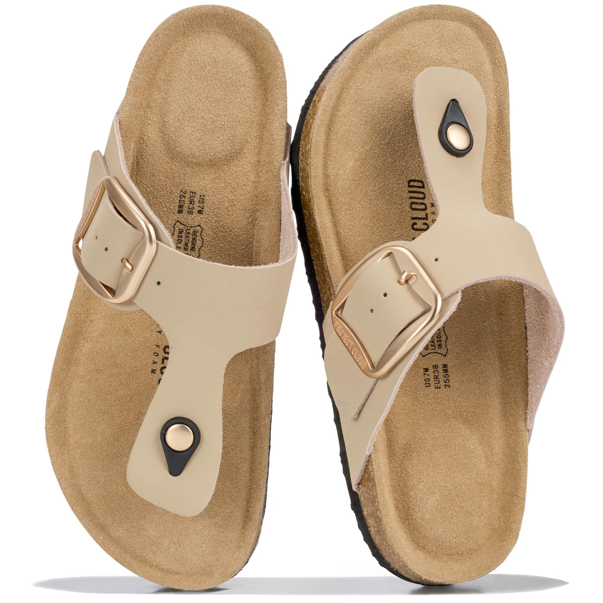 Project Cloud 100% Genuine Leather Thong Sandals & Flip Flops for Women