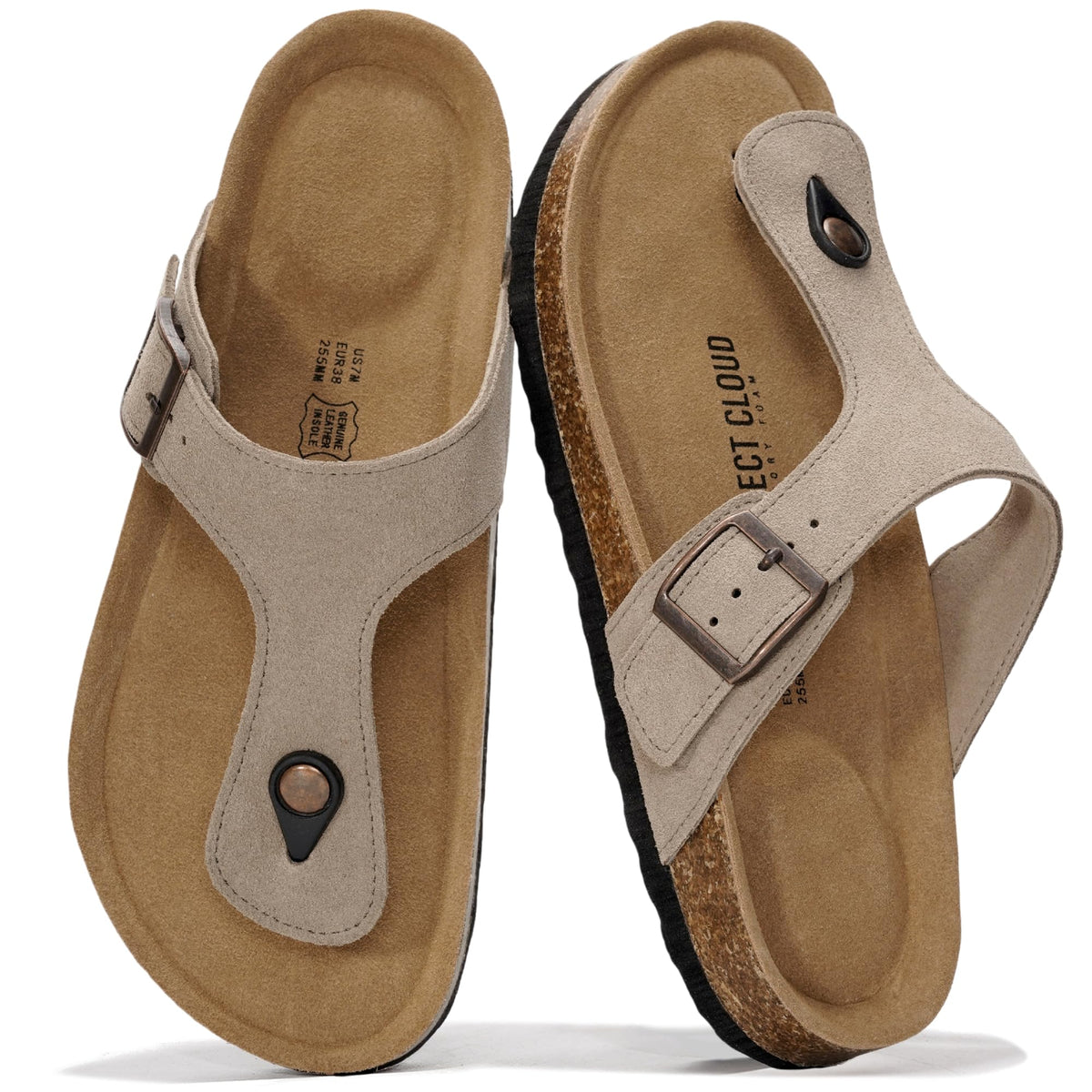 Project Cloud 100% Genuine Leather Thong Sandals & Flip Flops for Women