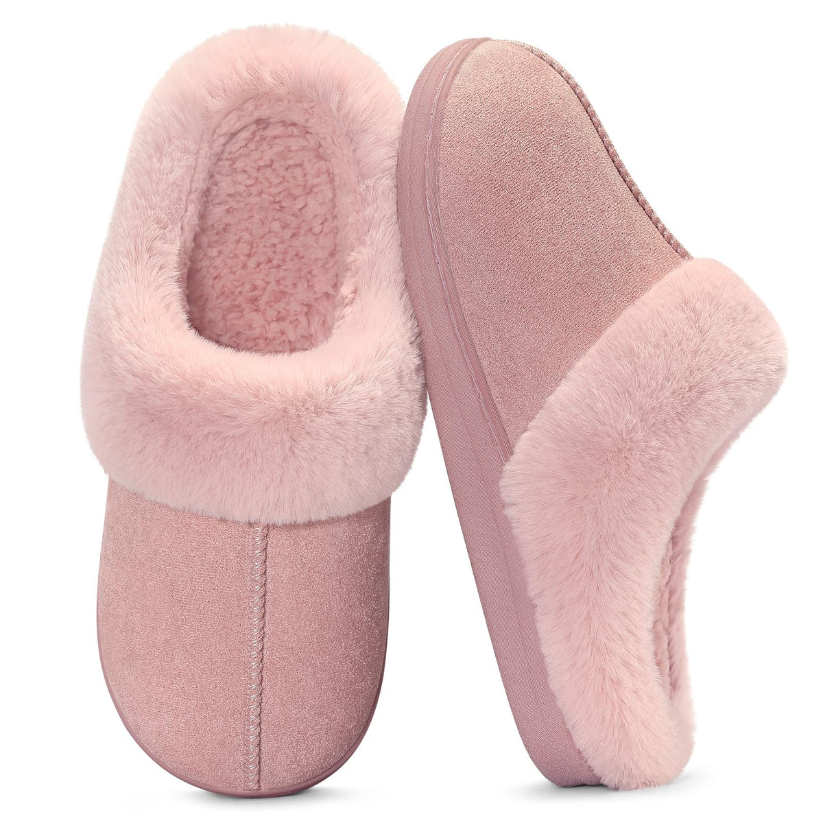 Evshine Women's Memory Foam Fuzzy Slippers Cozy House Shoes