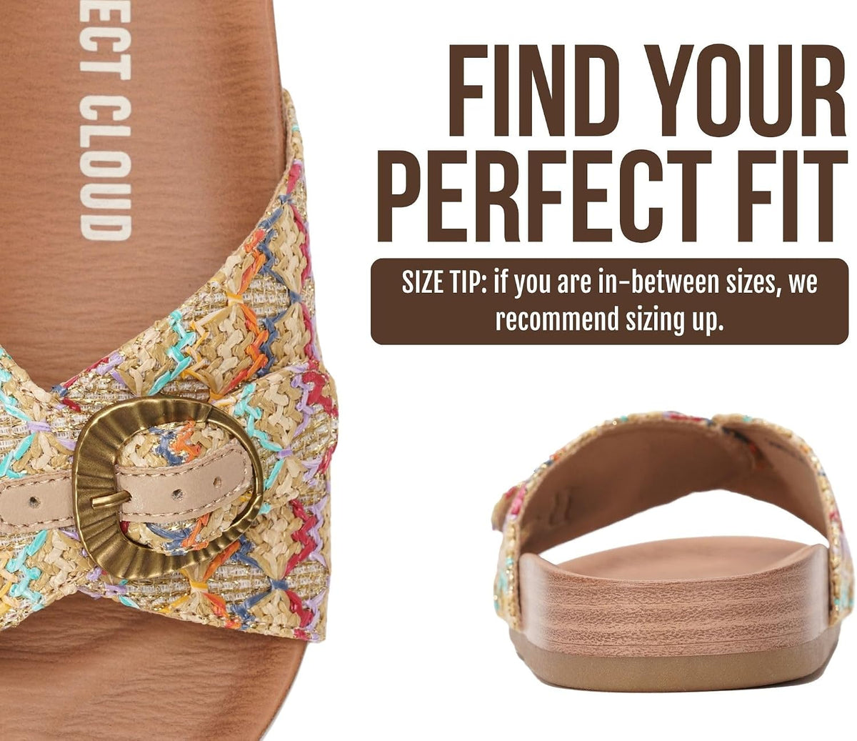Project Cloud Genuine Suede Adjustable Buckle Slides for Women Footwear