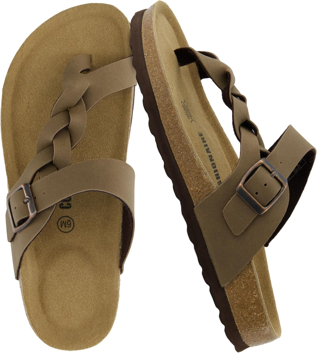 CUSHIONAIRE Libby Braided Summer Sandals for Women with Adjustable Buckle