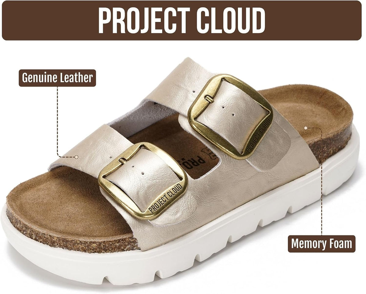 Project Cloud 100% Genuine Leather Platform Sandals Women (Greecechunky)