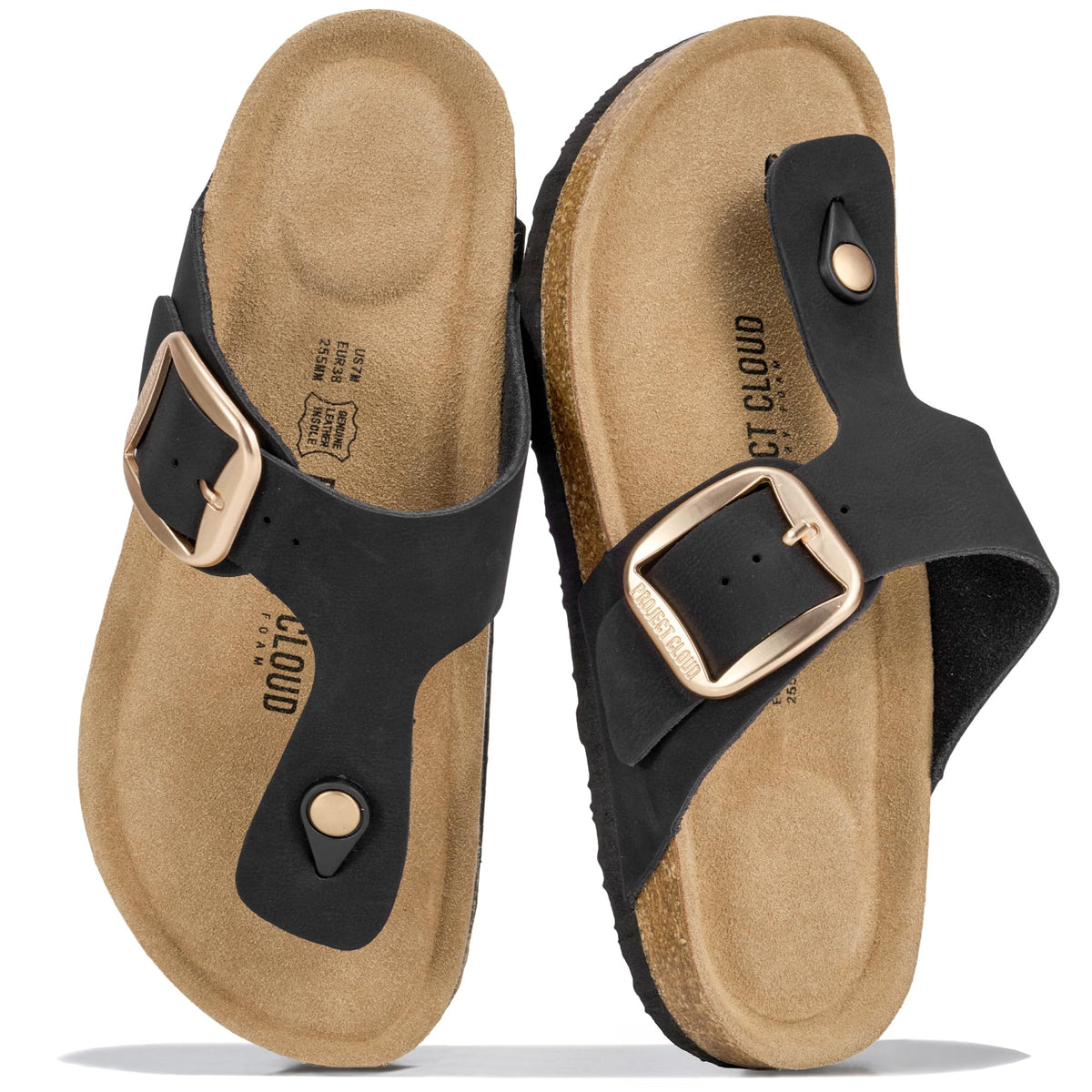 Project Cloud 100% Genuine Leather Thong Sandals & Flip Flops for Women