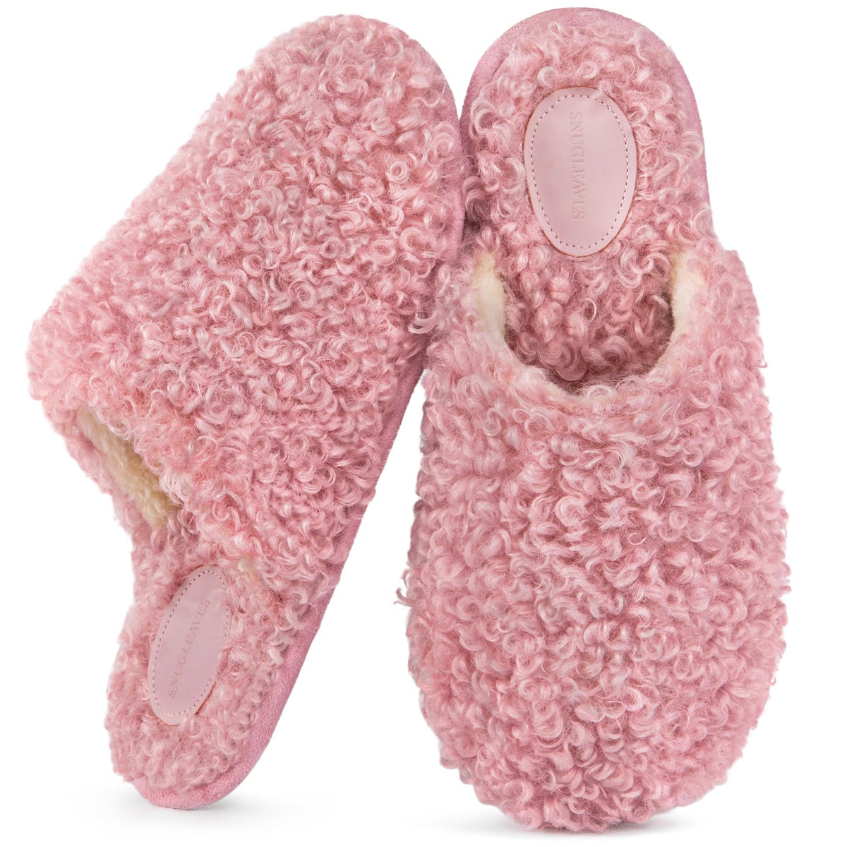 Snug Leaves Women's Scuff Slippers Furry Cute Memory Foam House Shoes