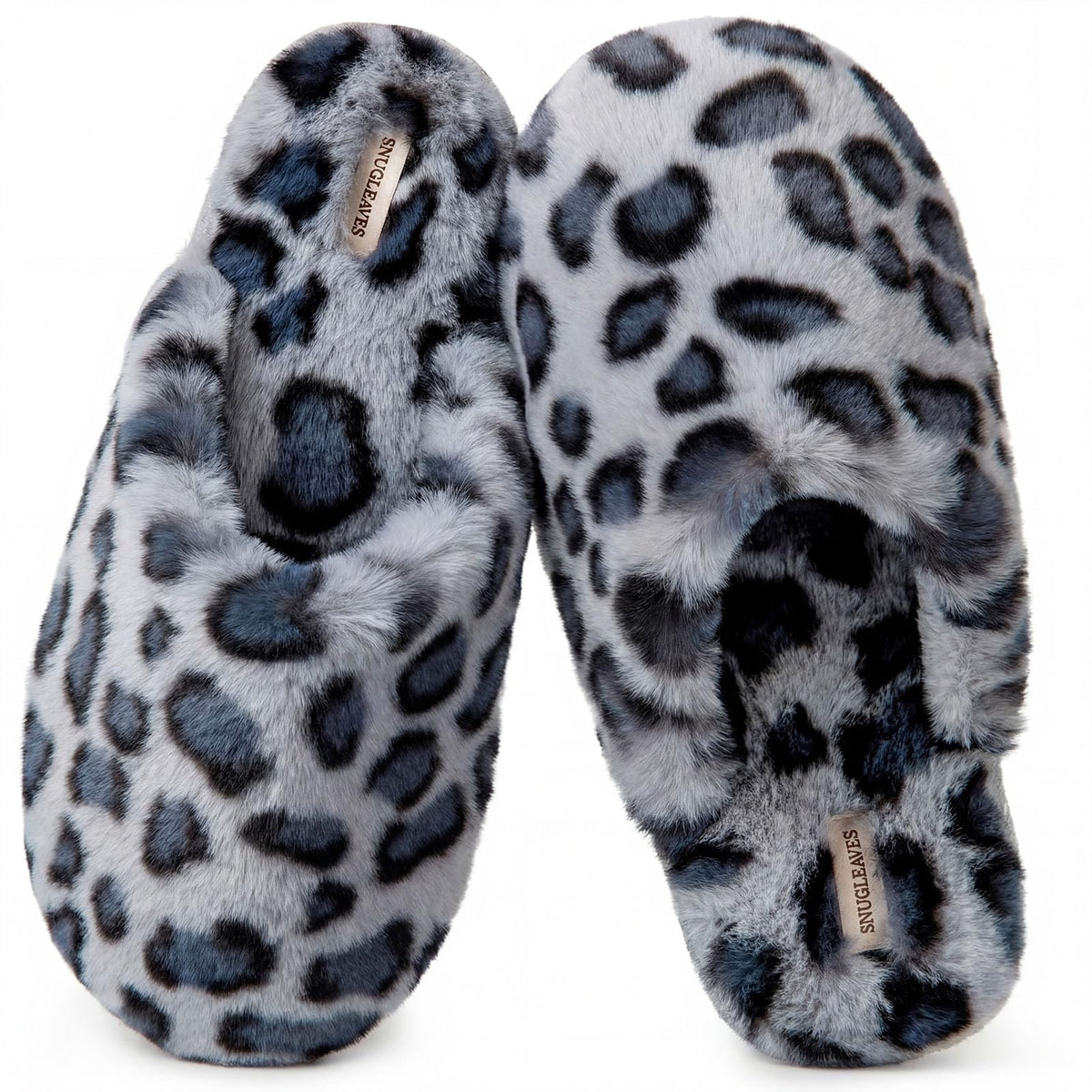 Snug Leaves Women's Fuzzy Scuff Slippers Memory Foam Non-slip House Shoes