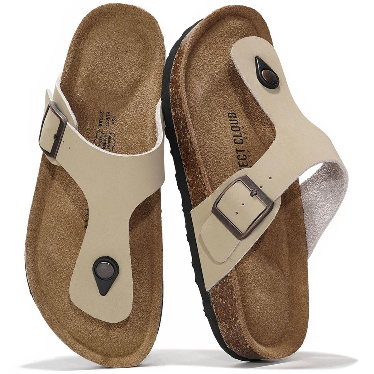 Project Cloud 100% Genuine Leather Thong Sandals & Flip Flops for Women
