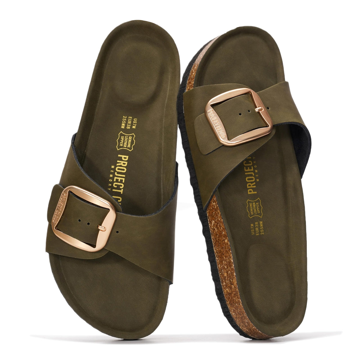 Project Cloud 100% Genuine Leather Sandals Women Comfortable Womens Slides