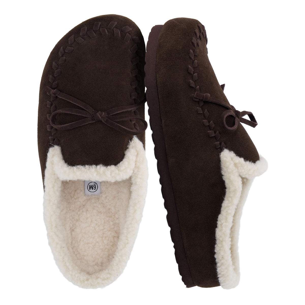 CUSHIONAIRE Creek Genuine Leather Suede Womens Slippers Casual House Shoes