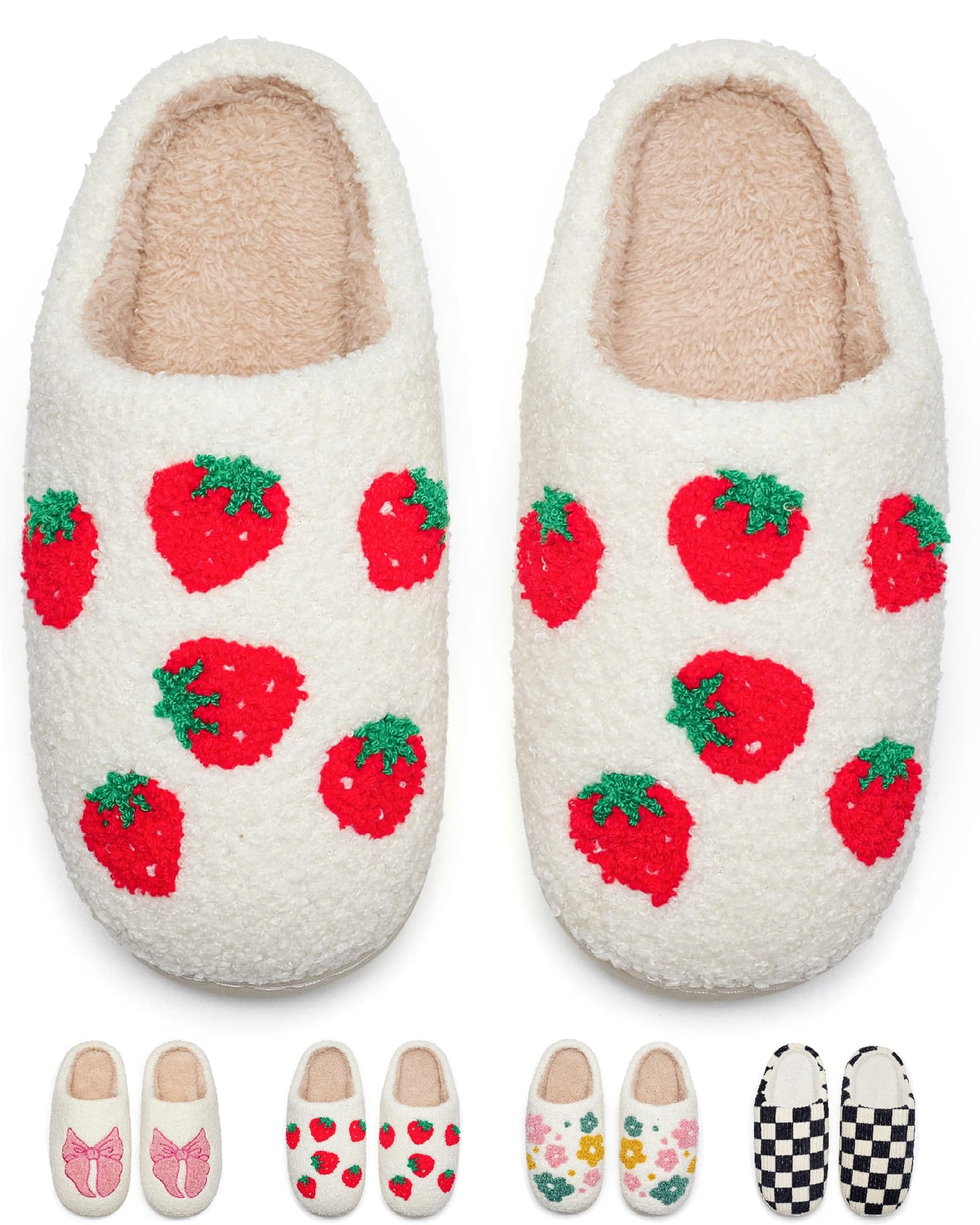 Cute House Slippers for Women Men Warm Cozy House Shoes Fuzzy Home Slippers with Memory Foam Indoor and Outdoor