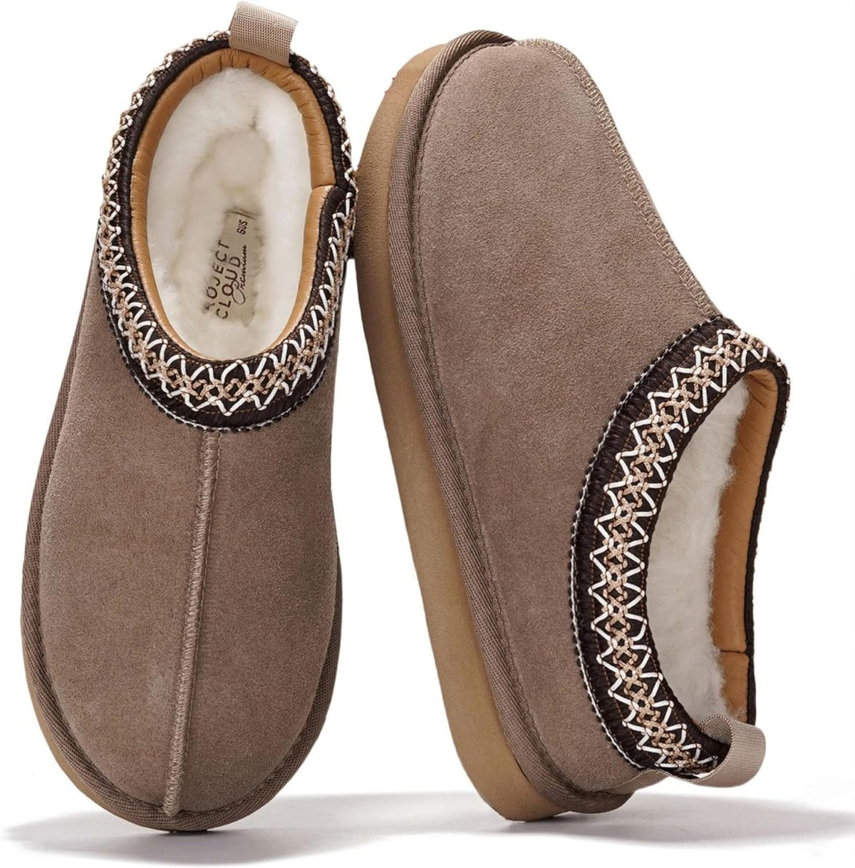 100% Genuine Leather Womens Slippers Fur-Lined Shearling Slippers for Women