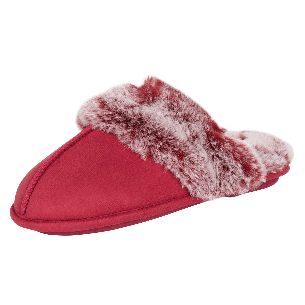 Jessica Simpson womens Comfy Faux Fur House Slipper Scuff Memory Foam Slip on Anti-skid SoleSlipper