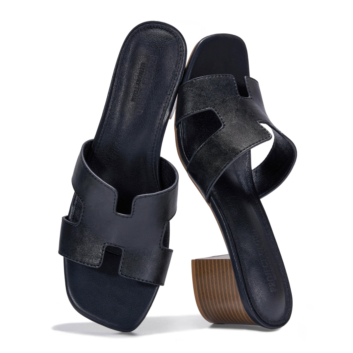 Project Cloud 100% Genuine Leather Block Heeled Sandals for Women(Opal)