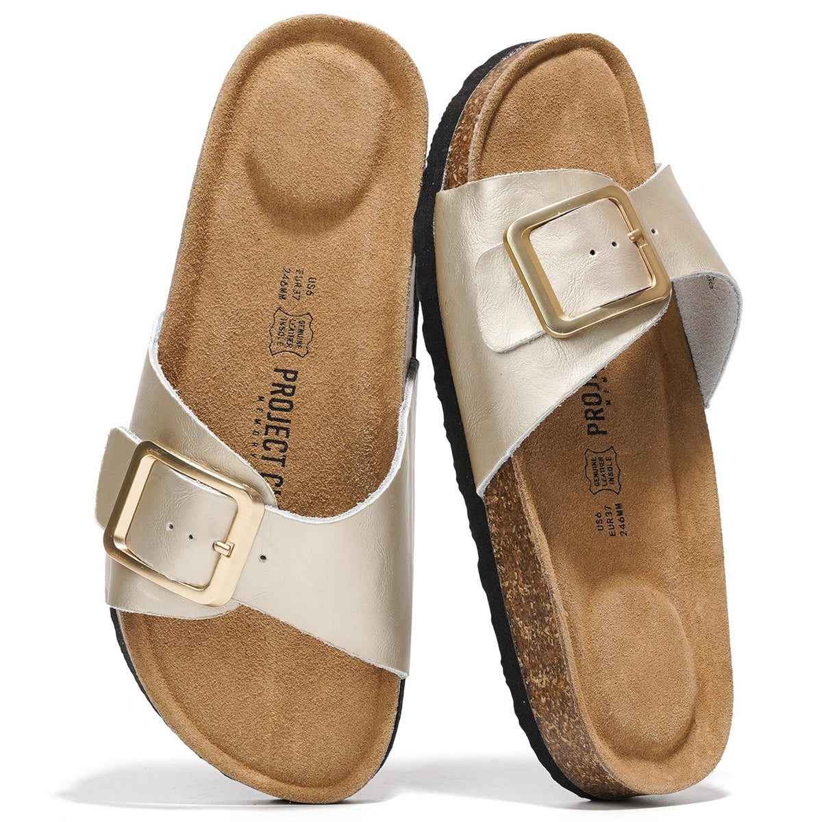 Project Cloud 100% Genuine Leather Sandals Women Comfortable Womens Slides