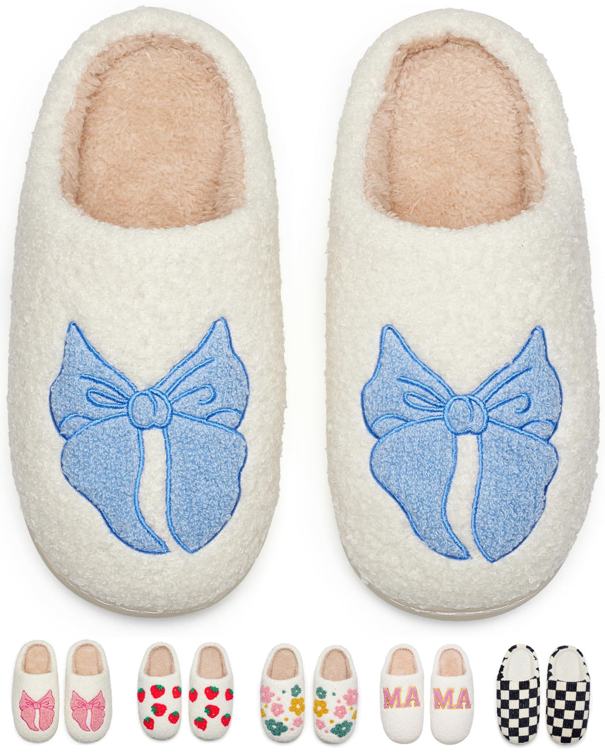 Cute House Slippers for Women Men Warm Cozy House Shoes Fuzzy Home Slippers with Memory Foam Indoor and Outdoor
