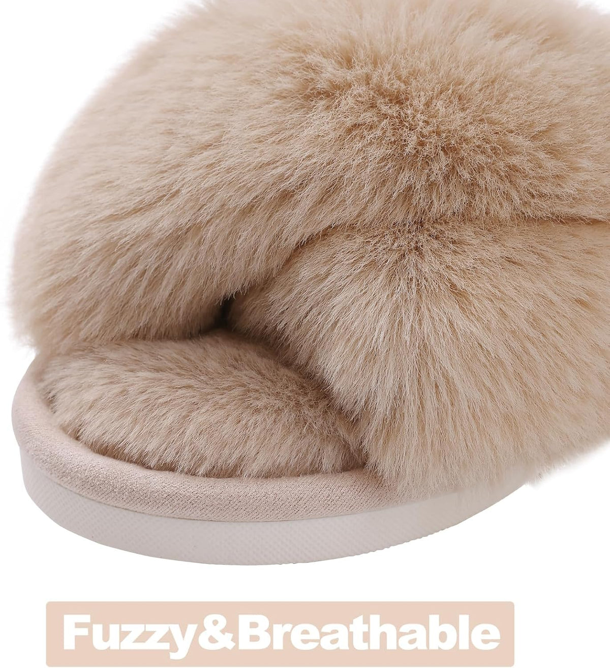 Evshine Memory Foam Fuzzy House Slippers for Women
