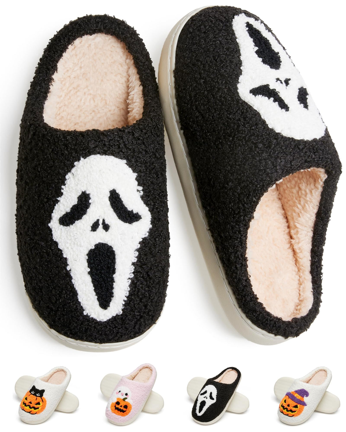 Cute Fuzzy Slippers for Women Men Memory Foam House Shoes indoor outdoor
