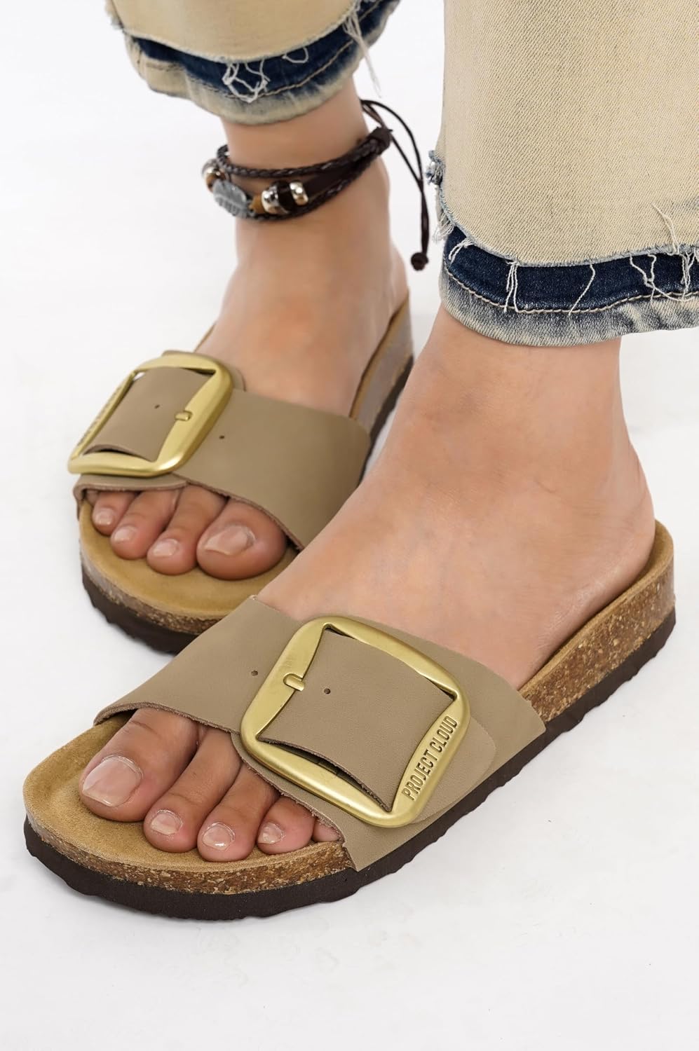 Project Cloud 100% Genuine Leather Sandals Women Comfortable Womens Slides