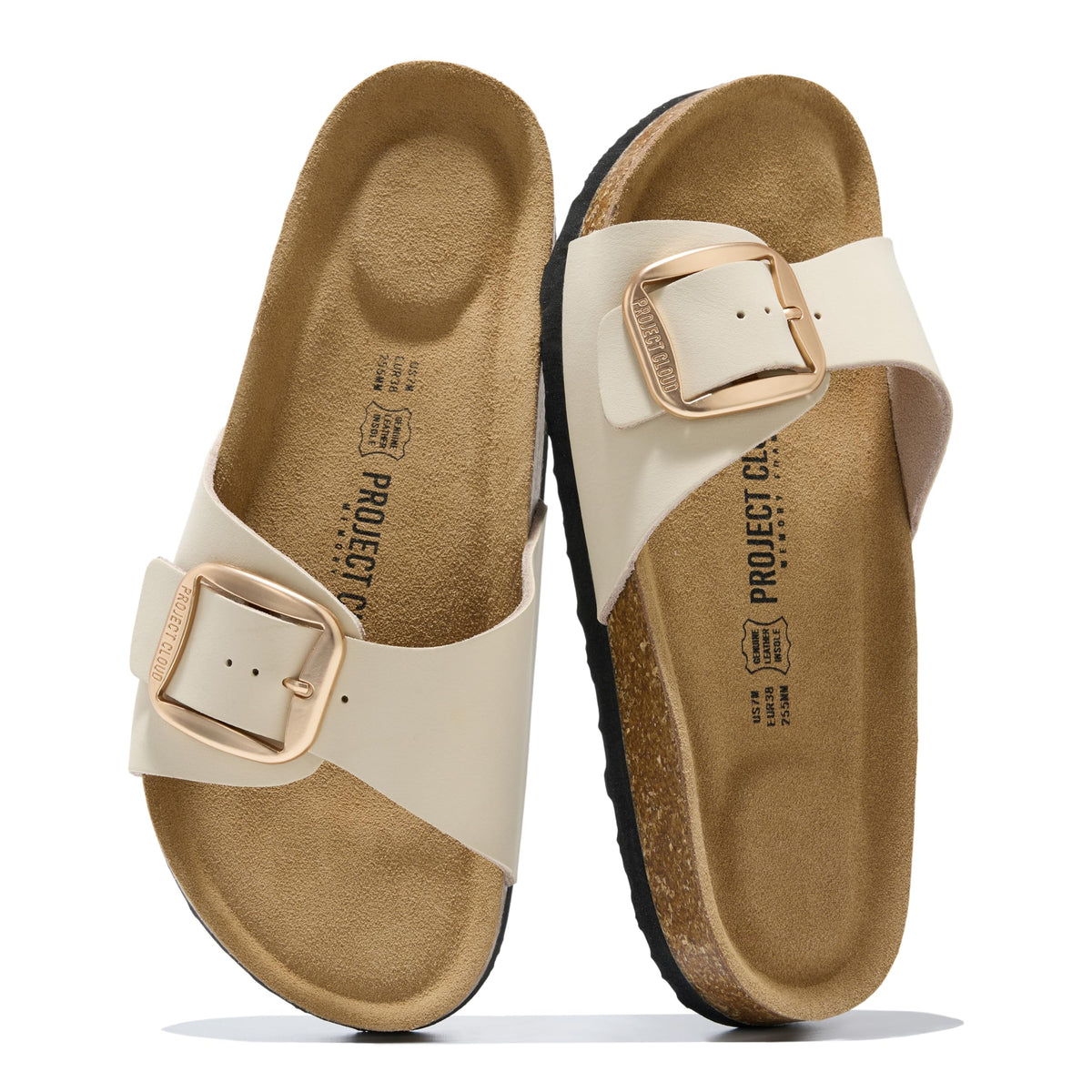 Project Cloud 100% Genuine Leather Sandals Women Comfortable Womens Slides