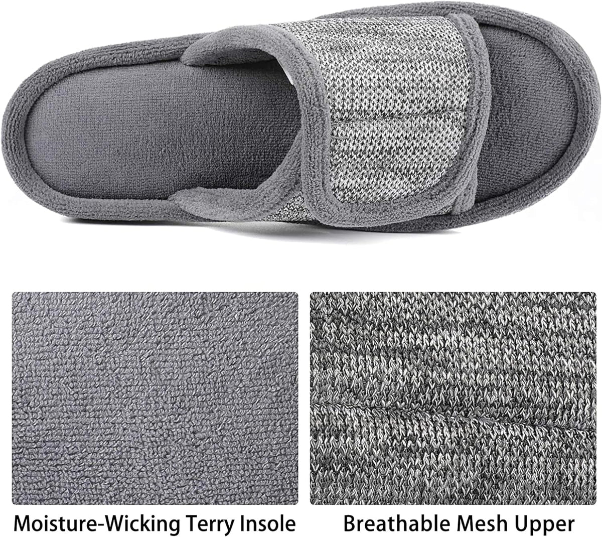 RockDove Women's Adjustable Wrap Memory Foam Slide Slipper