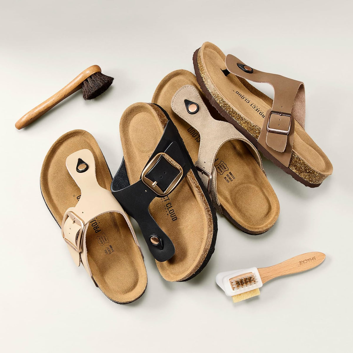 Project Cloud 100% Genuine Leather Thong Sandals & Flip Flops for Women